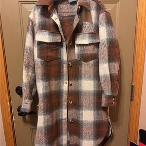 Plaid Button-Up Shacket